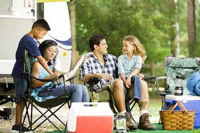 Image of family camping.