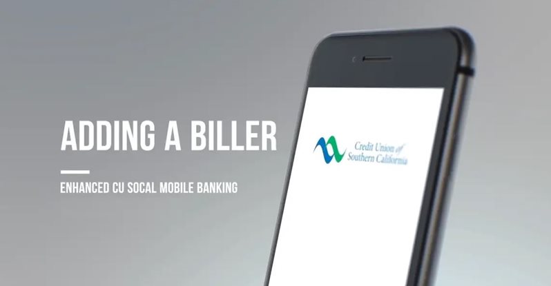 Learn how to adding a biller mobile on CU SoCal's new Online Banking.